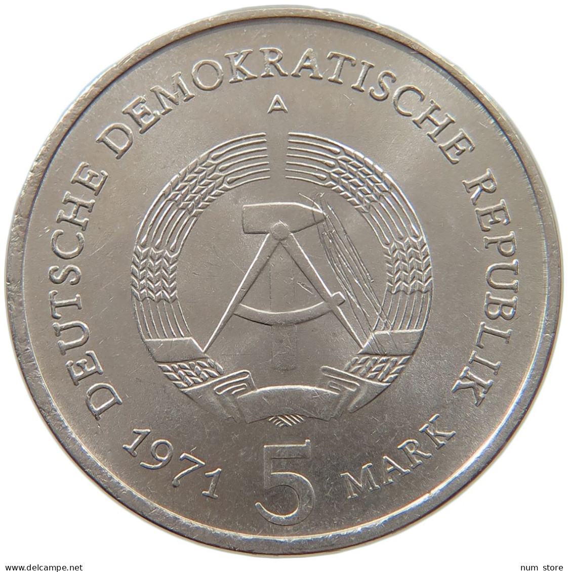 GERMANY DDR 5 MARK 1971 #a039 0549 - 5 Marcos