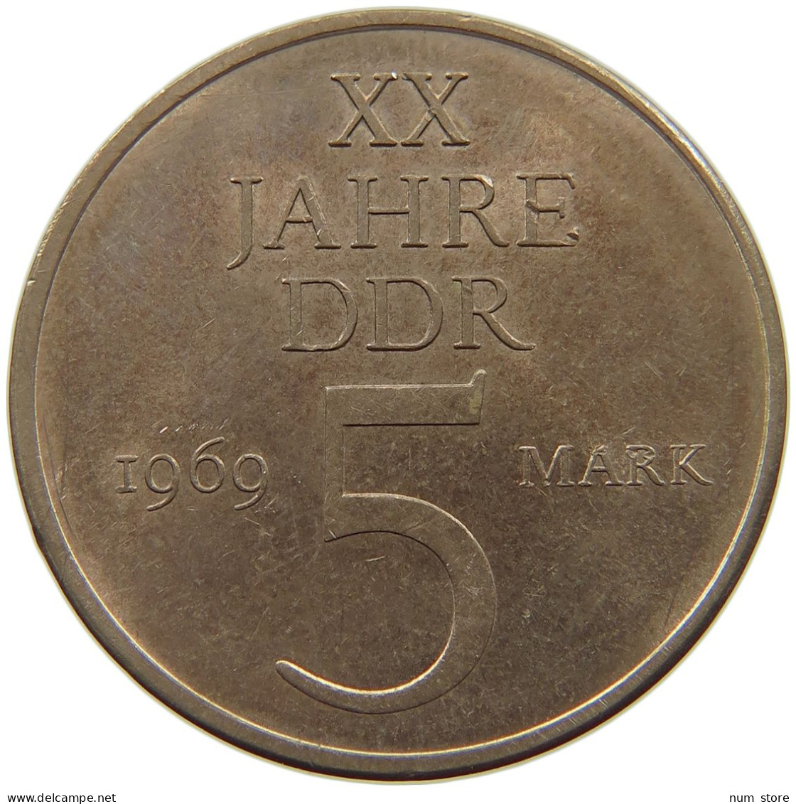 GERMANY DDR 5 MARK 1969 #a078 0293 - 5 Marcos