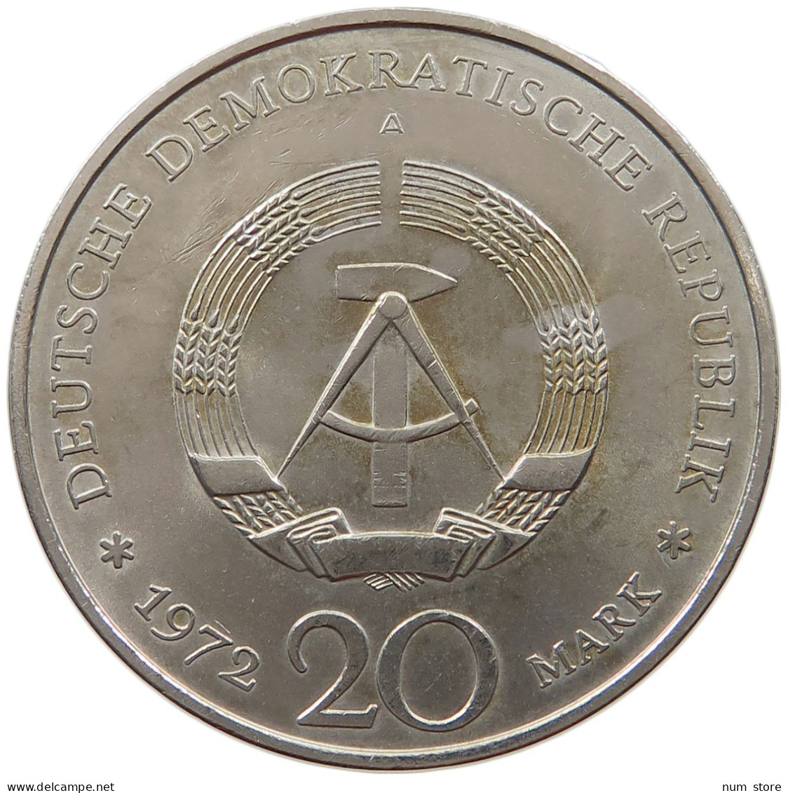 GERMANY DDR 20 MARK 1972 SCHILLER #a012 0671 - 20 Mark