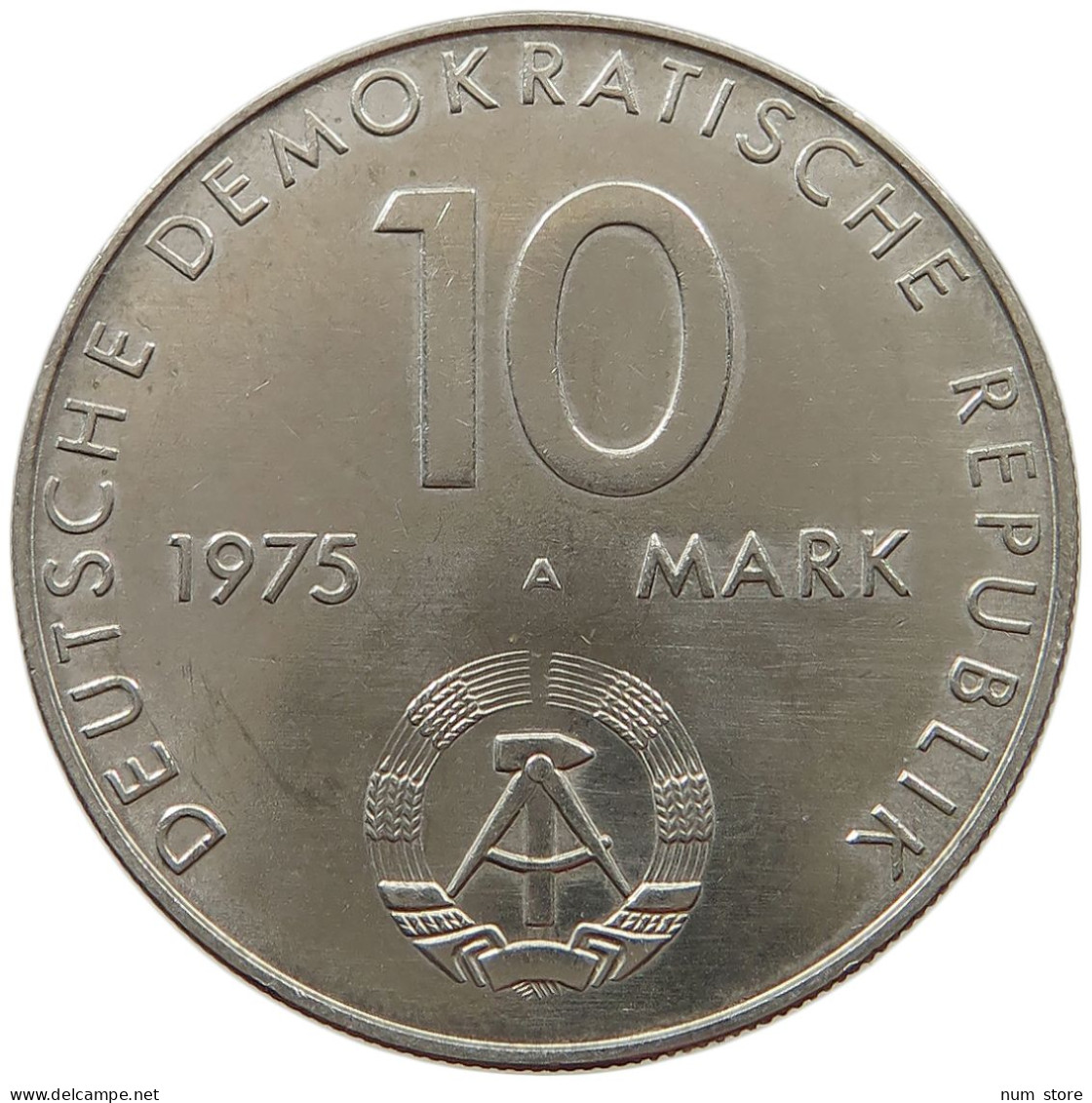 GERMANY DDR 10 MARK 1975 TOP #s070 0045 - 10 Mark