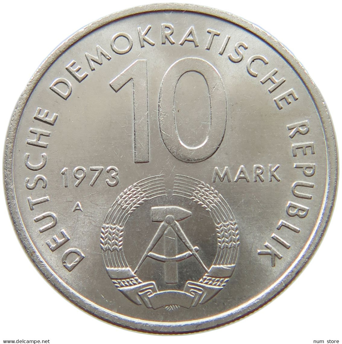 GERMANY DDR 10 MARK 1973 TOP #s062 0707 - 10 Mark