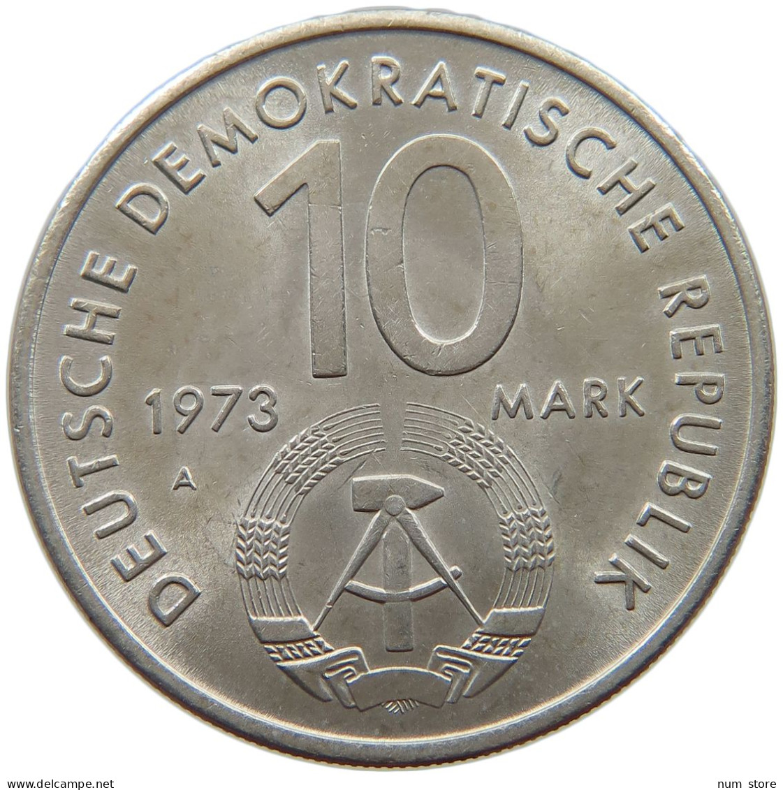 GERMANY DDR 10 MARK 1973 TOP #a078 0059 - 10 Marcos