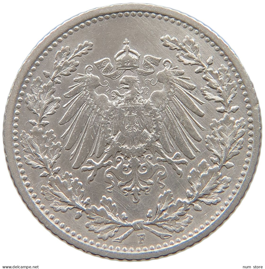 GERMANY EMPIRE 1/2 MARK 1905 F #a073 0453 - 1/2 Mark