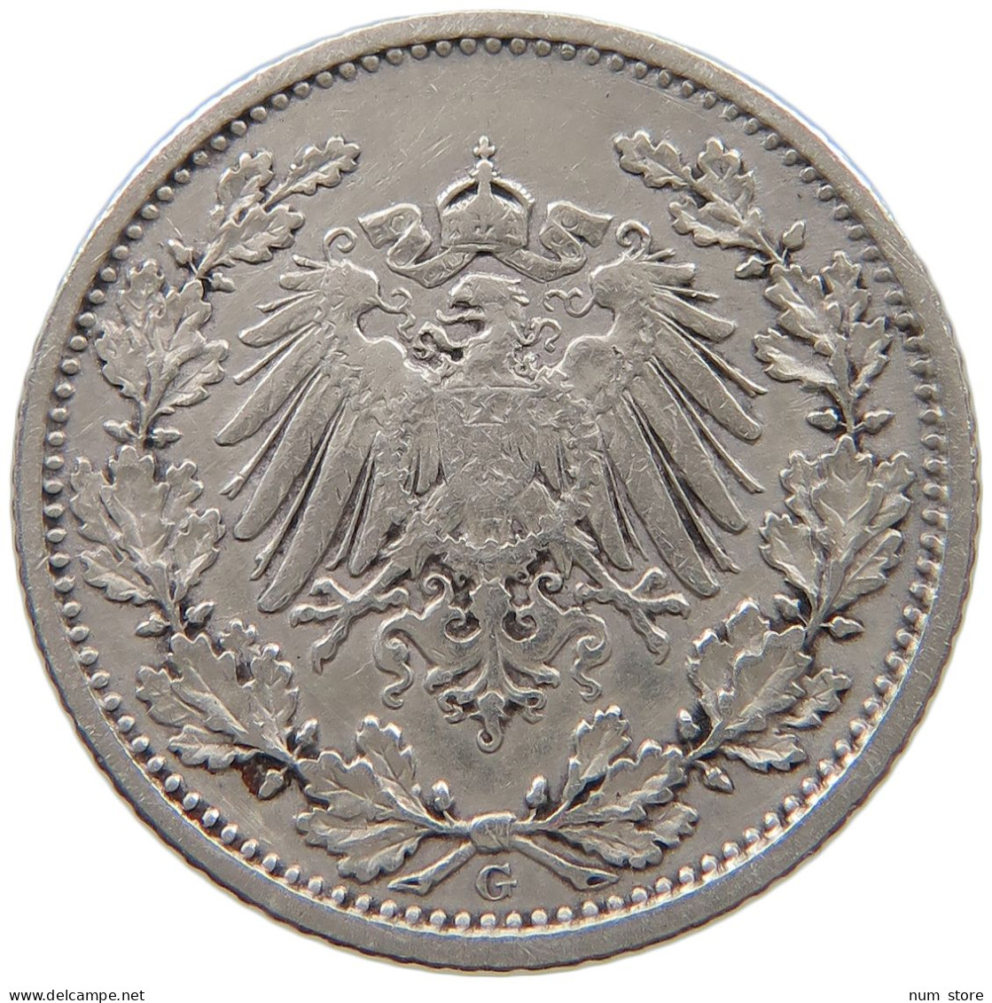 GERMANY EMPIRE 1/2 MARK 1905 G #a073 0375 - 1/2 Mark