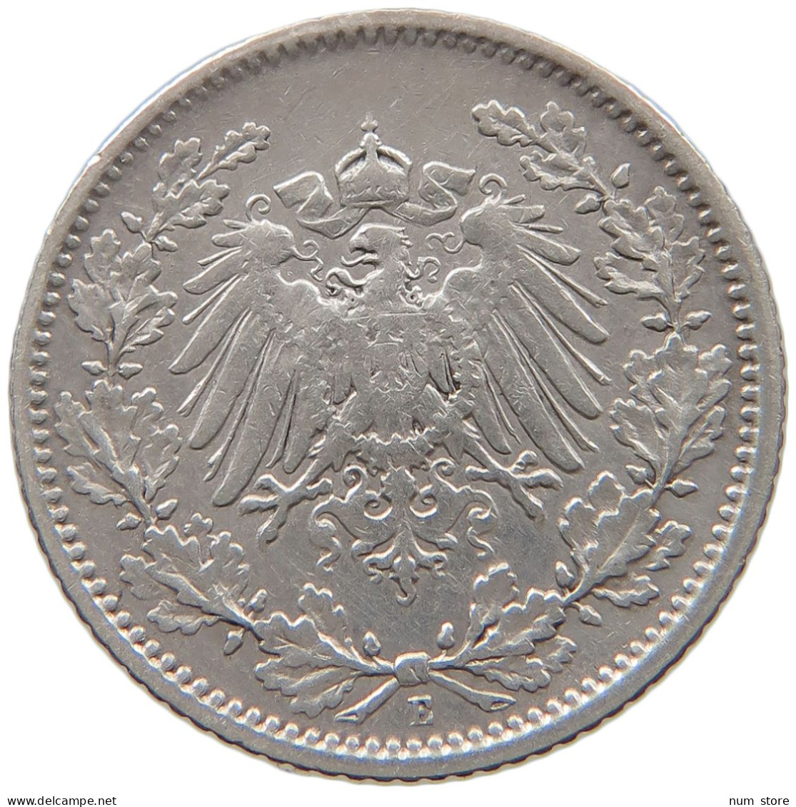 GERMANY EMPIRE 1/2 MARK 1905 E #a073 0413 - 1/2 Mark