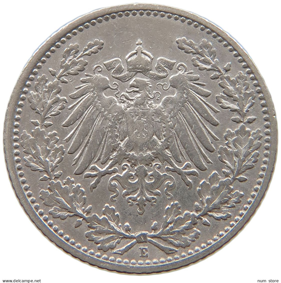 GERMANY EMPIRE 1/2 MARK 1905 E #a073 0443 - 1/2 Mark