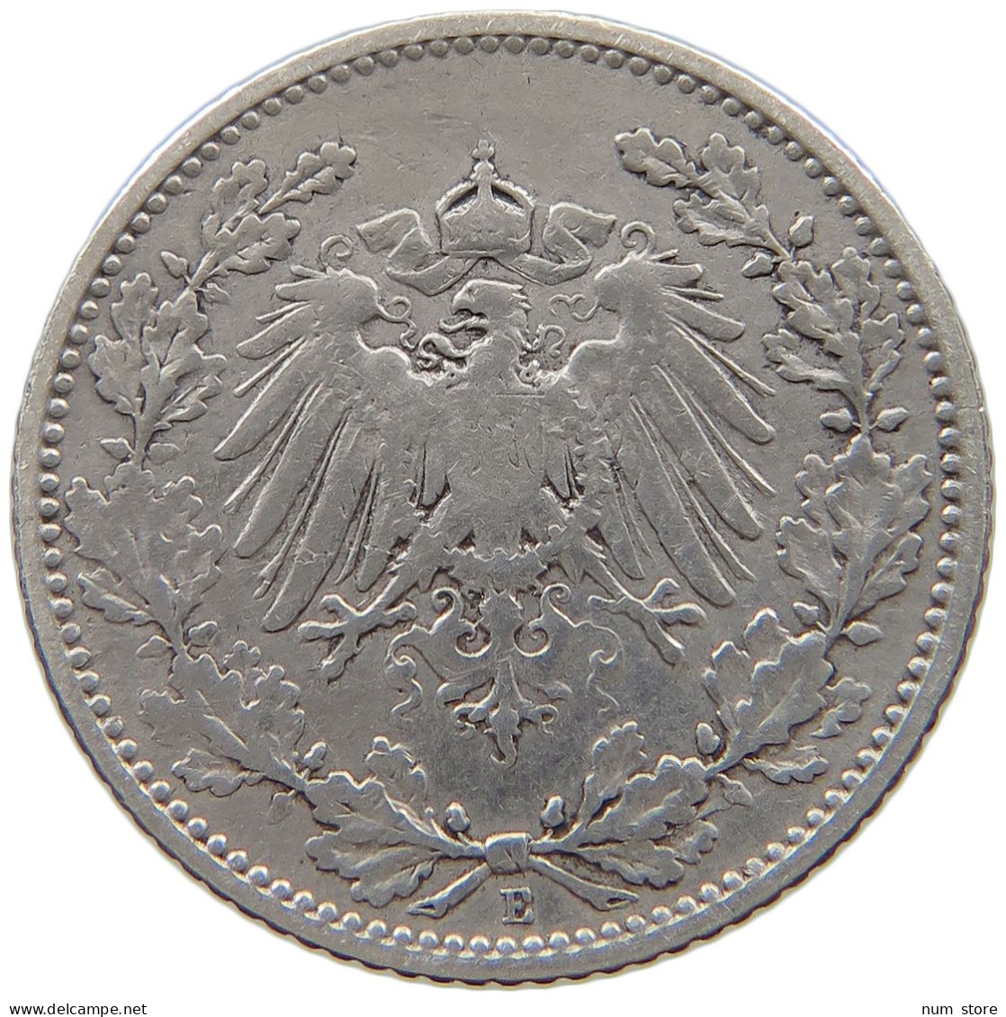 GERMANY EMPIRE 1/2 MARK 1905 E #a081 0773 - 1/2 Mark