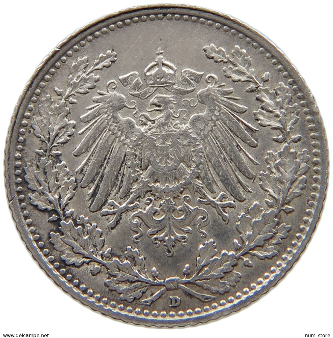 GERMANY EMPIRE 1/2 MARK 1905 D #a081 0777 - 1/2 Mark