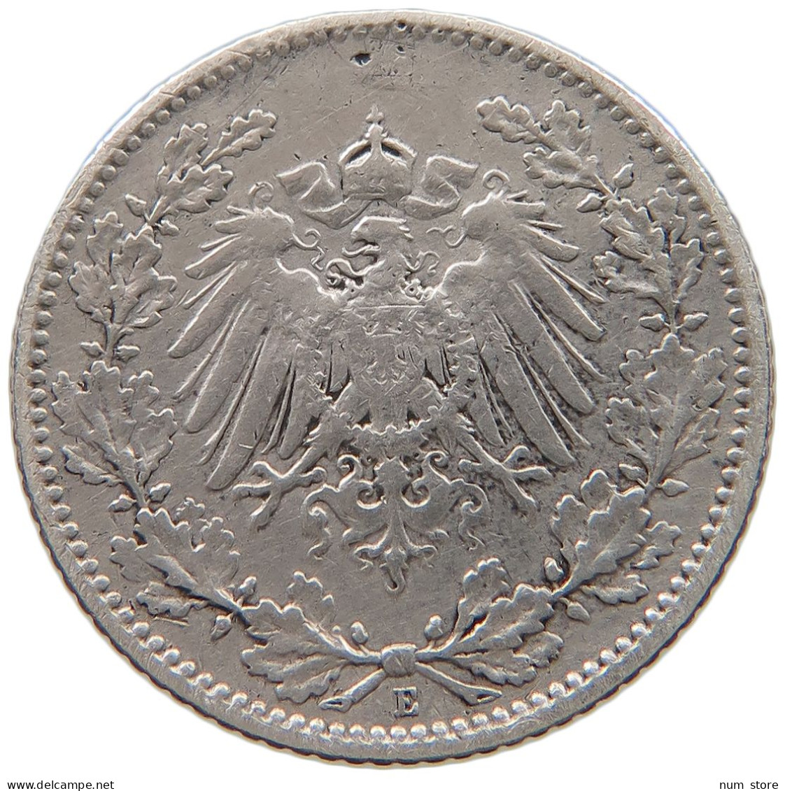 GERMANY EMPIRE 1/2 MARK 1905 E #a044 0103 - 1/2 Mark