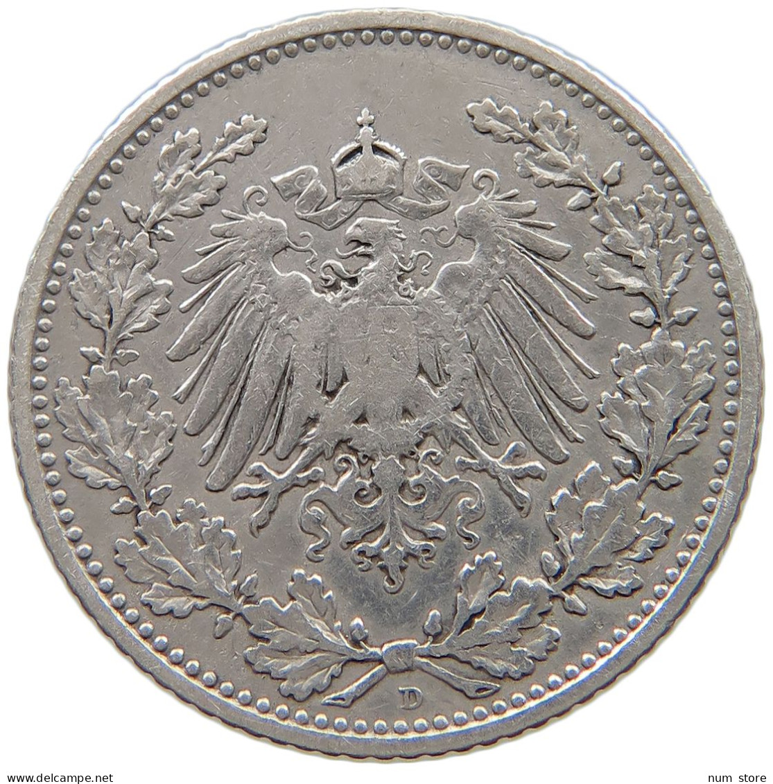 GERMANY EMPIRE 1/2 MARK 1905 D #a069 0193 - 1/2 Mark
