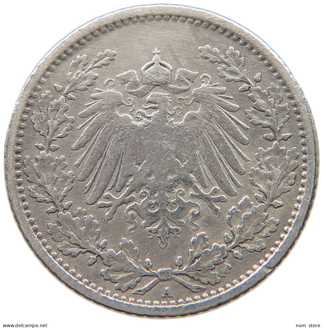 GERMANY EMPIRE 1/2 MARK 1905 A #a044 0925 - 1/2 Mark