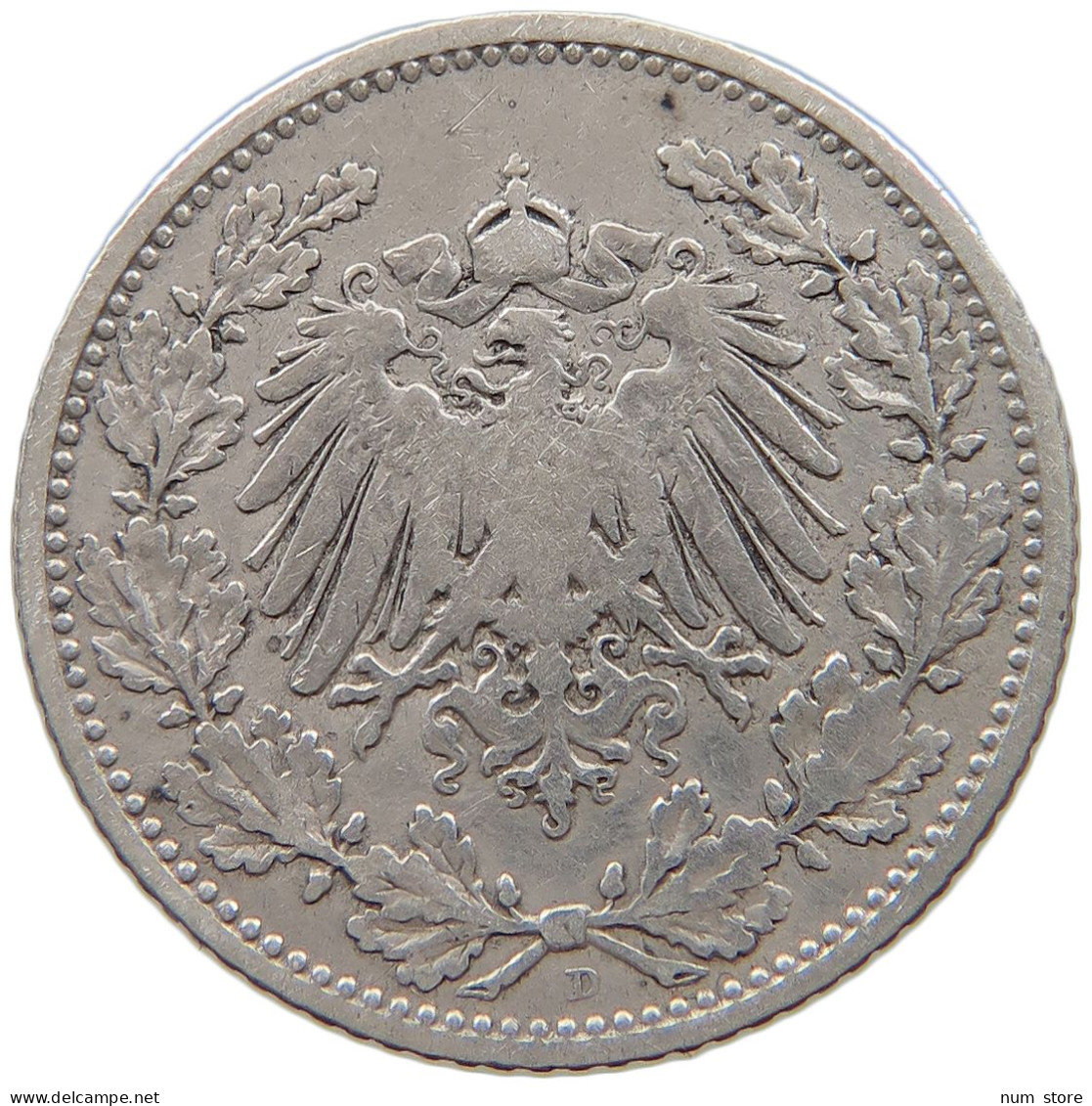 GERMANY EMPIRE 1/2 MARK 1905 D #a069 0199 - 1/2 Mark