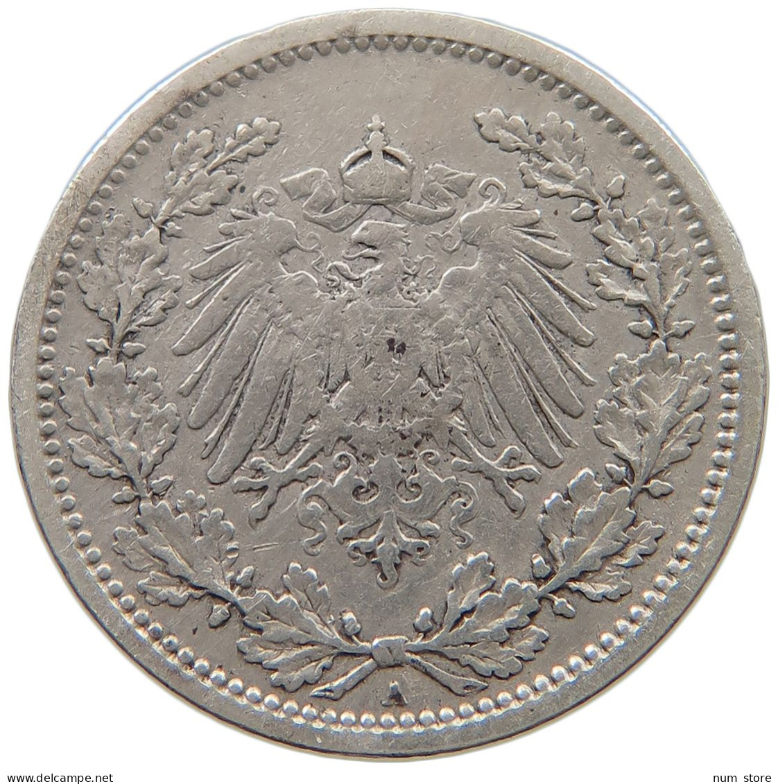 GERMANY EMPIRE 1/2 MARK 1905 A #a044 0077 - 1/2 Mark