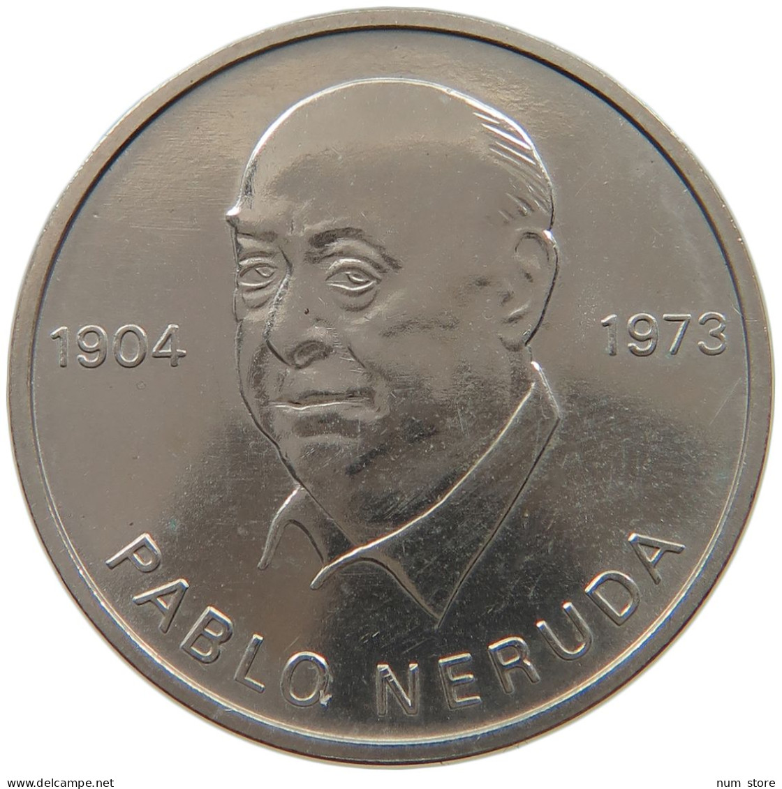 GERMANY DDR MEDAL PABLO NERUDA 1973 27MM #a079 0269 - Andere & Zonder Classificatie