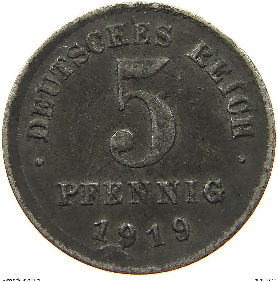 GERMANY EMPIRE 5 PFENNIG 1919 D #s075 0093 - 5 Renten- & 5 Reichspfennig