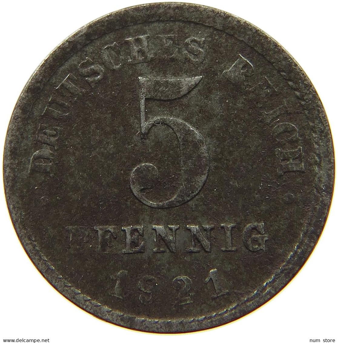 GERMANY EMPIRE 5 PFENNIG 1921 E #c072 0177 - 5 Rentenpfennig & 5 Reichspfennig