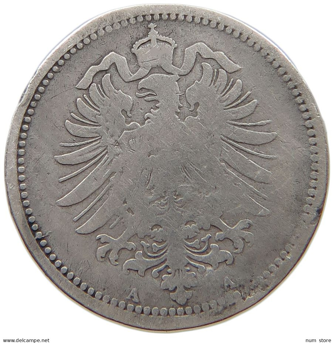 GERMANY EMPIRE 20 PFENNIG 1876 A #a082 0625 - 20 Pfennig