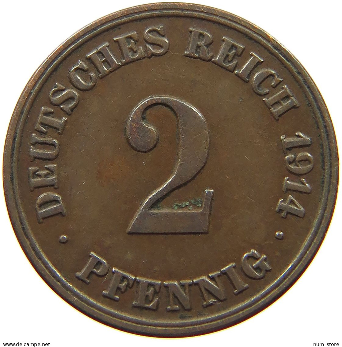 GERMANY EMPIRE 2 PFENNIG 1914 E #s068 0333 - 2 Pfennig