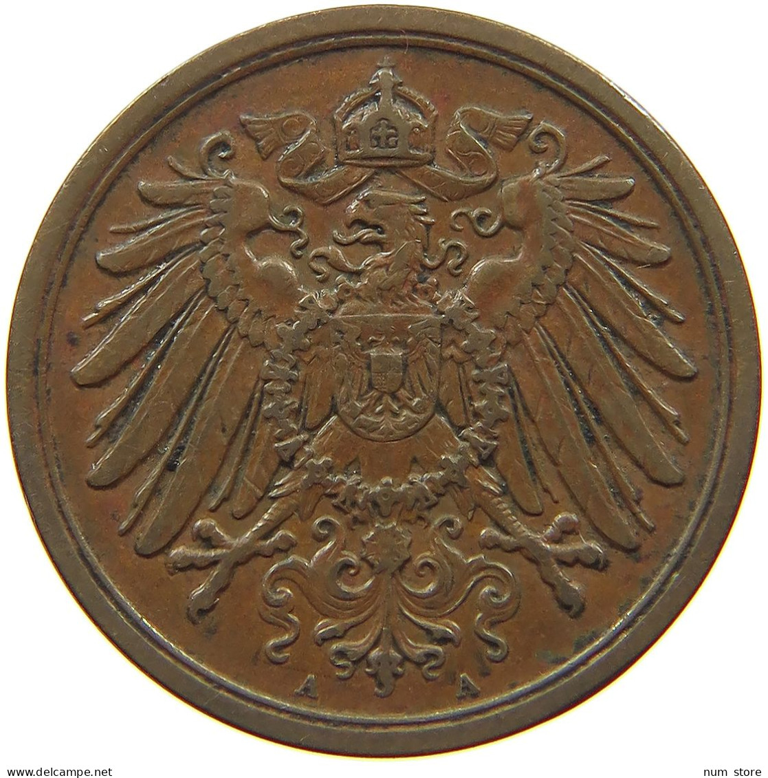 GERMANY EMPIRE 2 PFENNIG 1914 A #s068 0451 - 2 Pfennig
