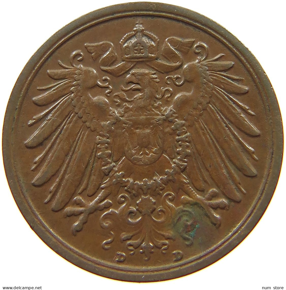 GERMANY EMPIRE 2 PFENNIG 1913 D #s068 0393 - 2 Pfennig