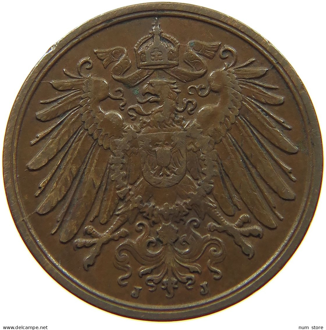 GERMANY EMPIRE 2 PFENNIG 1911 J #s068 0409 - 2 Pfennig