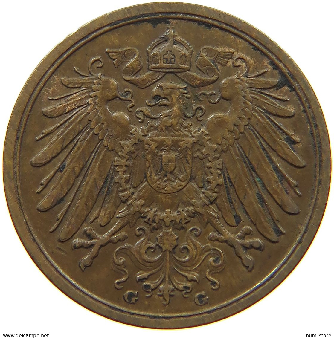 GERMANY EMPIRE 2 PFENNIG 1911 G #s068 0415 - 2 Pfennig