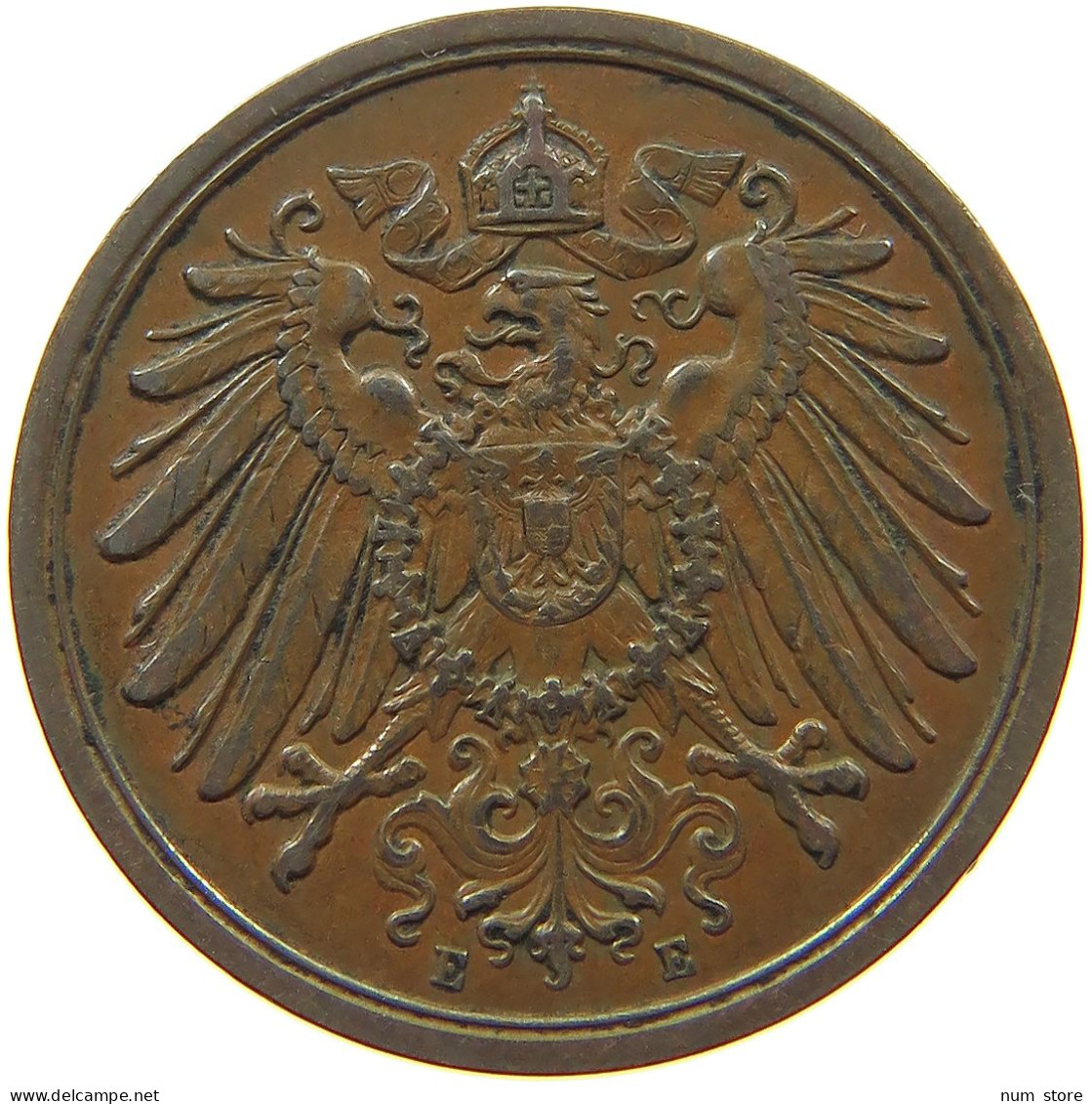 GERMANY EMPIRE 2 PFENNIG 1912 E #s068 0355 - 2 Pfennig