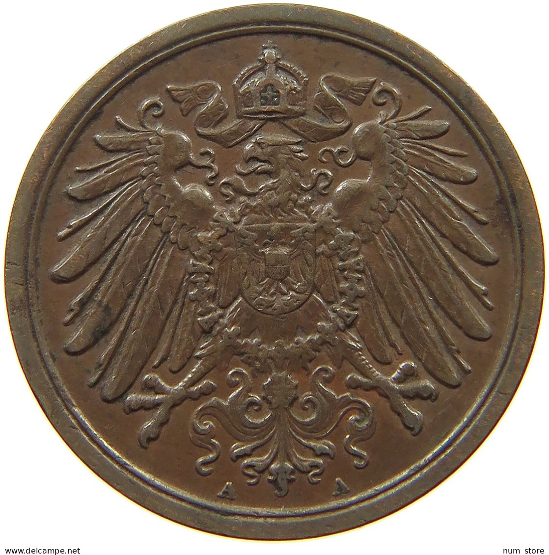 GERMANY EMPIRE 2 PFENNIG 1913 A #s068 0407 - 2 Pfennig