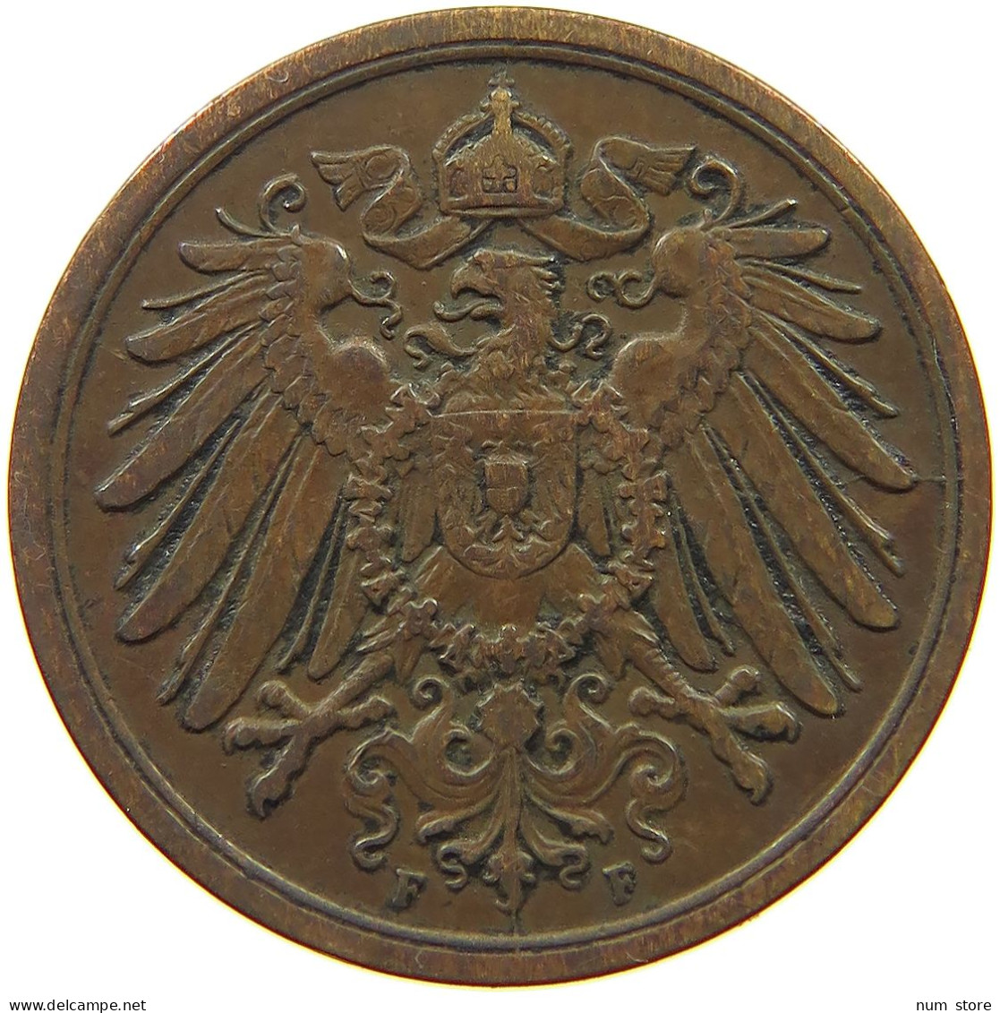 GERMANY EMPIRE 2 PFENNIG 1911 F #s068 0447 - 2 Pfennig