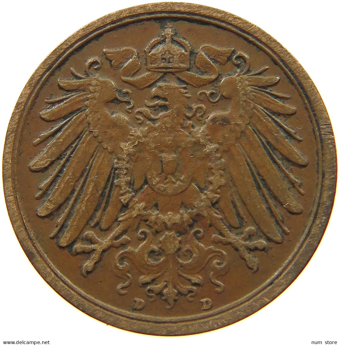 GERMANY EMPIRE 2 PFENNIG 1911 D #s068 0403 - 2 Pfennig