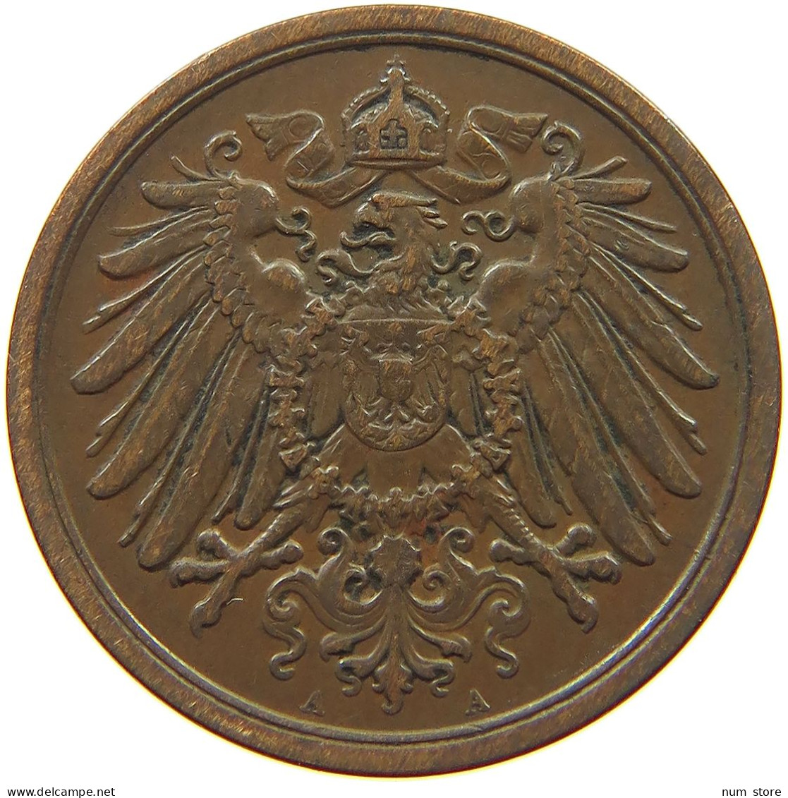 GERMANY EMPIRE 2 PFENNIG 1910 A #s068 0387 - 2 Pfennig