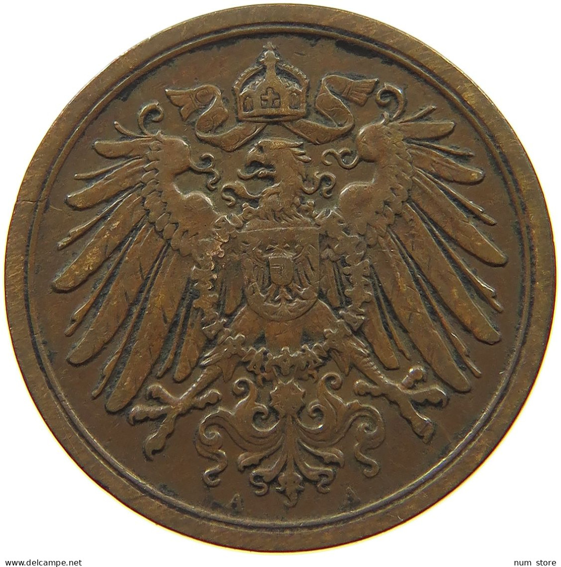 GERMANY EMPIRE 2 PFENNIG 1907 A #s068 0349 - 2 Pfennig