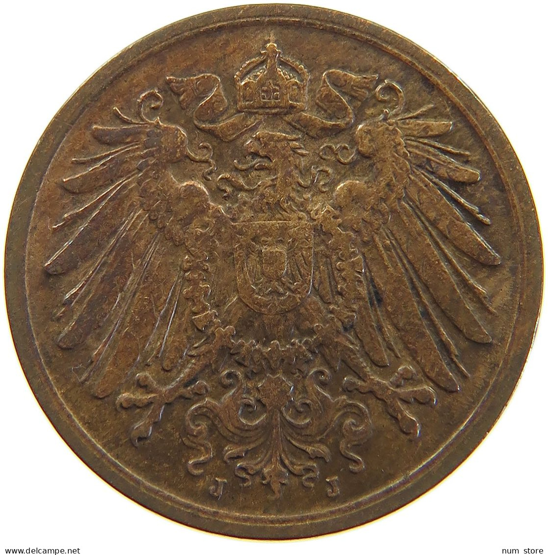 GERMANY EMPIRE 2 PFENNIG 1906 J #a066 0713 - 2 Pfennig