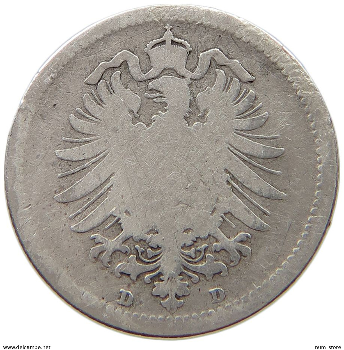 GERMANY EMPIRE 20 PFENNIG 1874 D #a004 0283 - 20 Pfennig