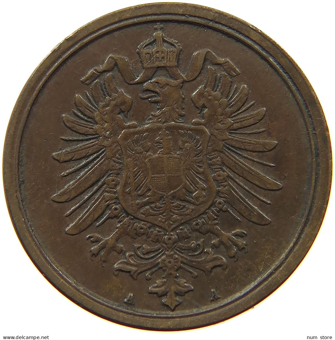 GERMANY EMPIRE 2 PFENNIG 1877 A #s078 0631 - 2 Pfennig