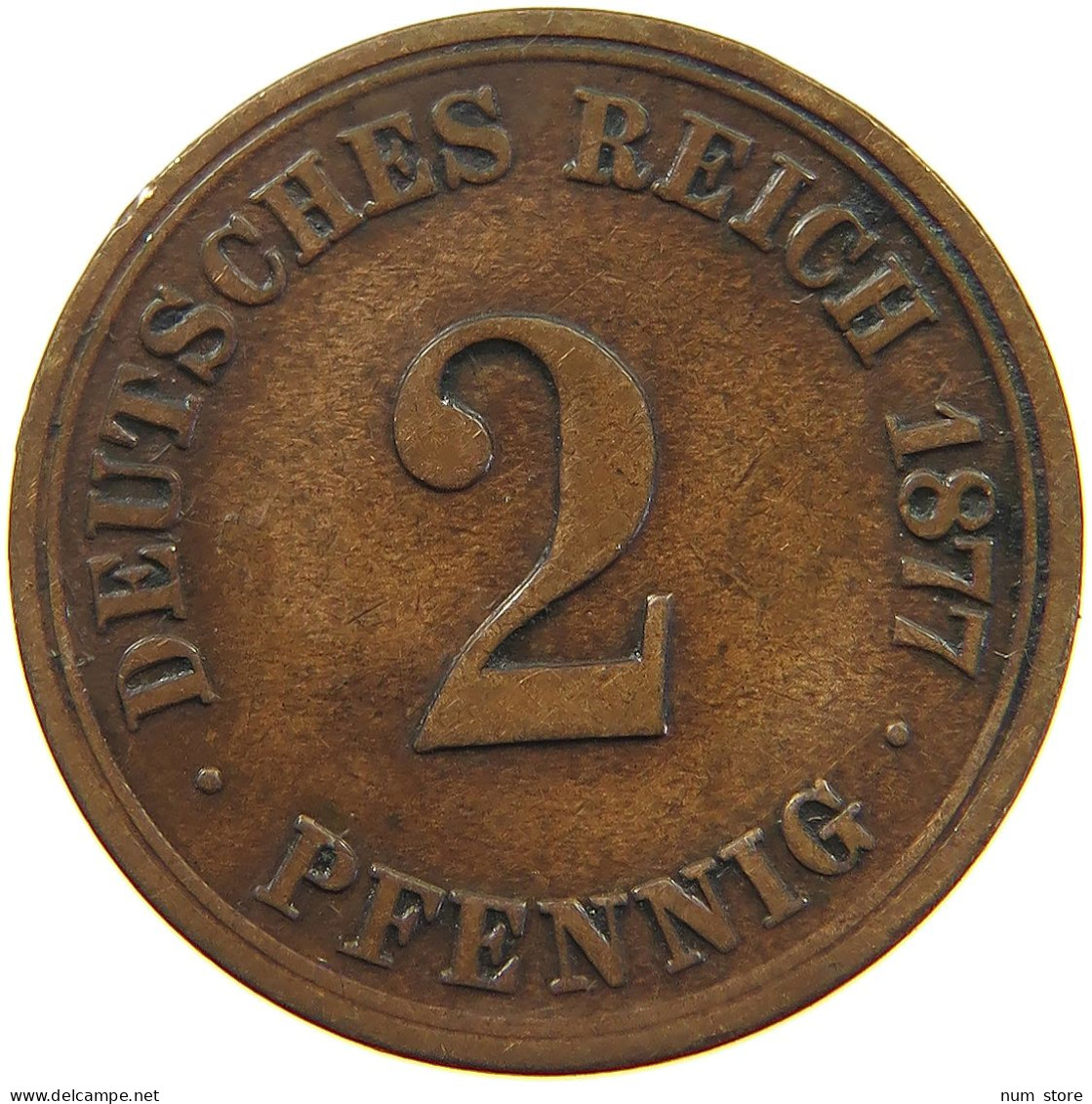 GERMANY EMPIRE 2 PFENNIG 1877 A #a013 0131 - 2 Pfennig