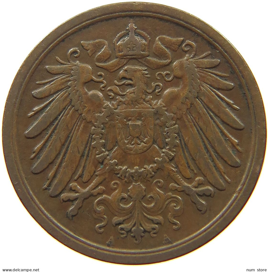 GERMANY EMPIRE 2 PFENNIG 1904 A #s068 0385 - 2 Pfennig