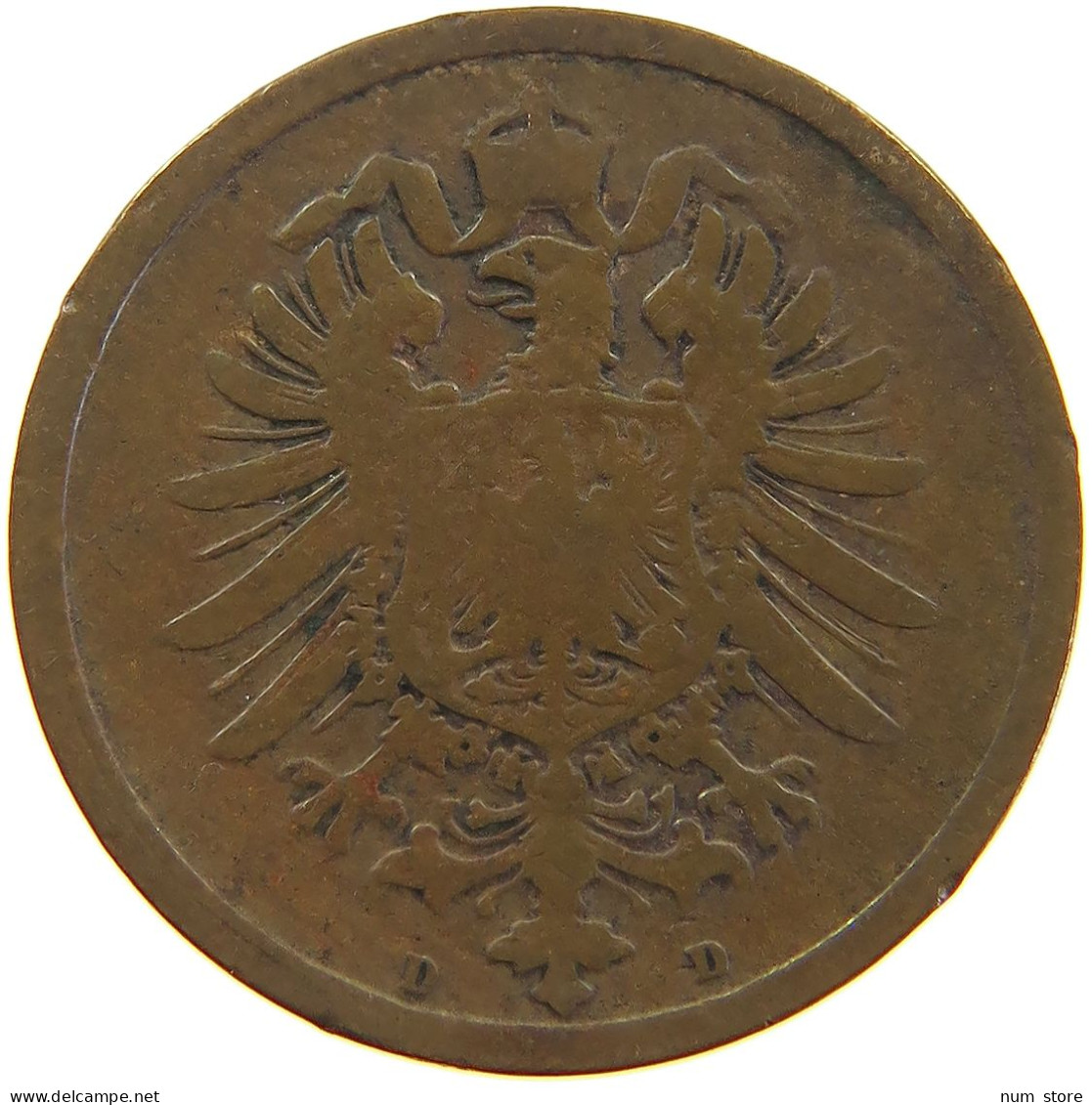 GERMANY EMPIRE 2 PFENNIG 1876 D #a066 0733 - 2 Pfennig