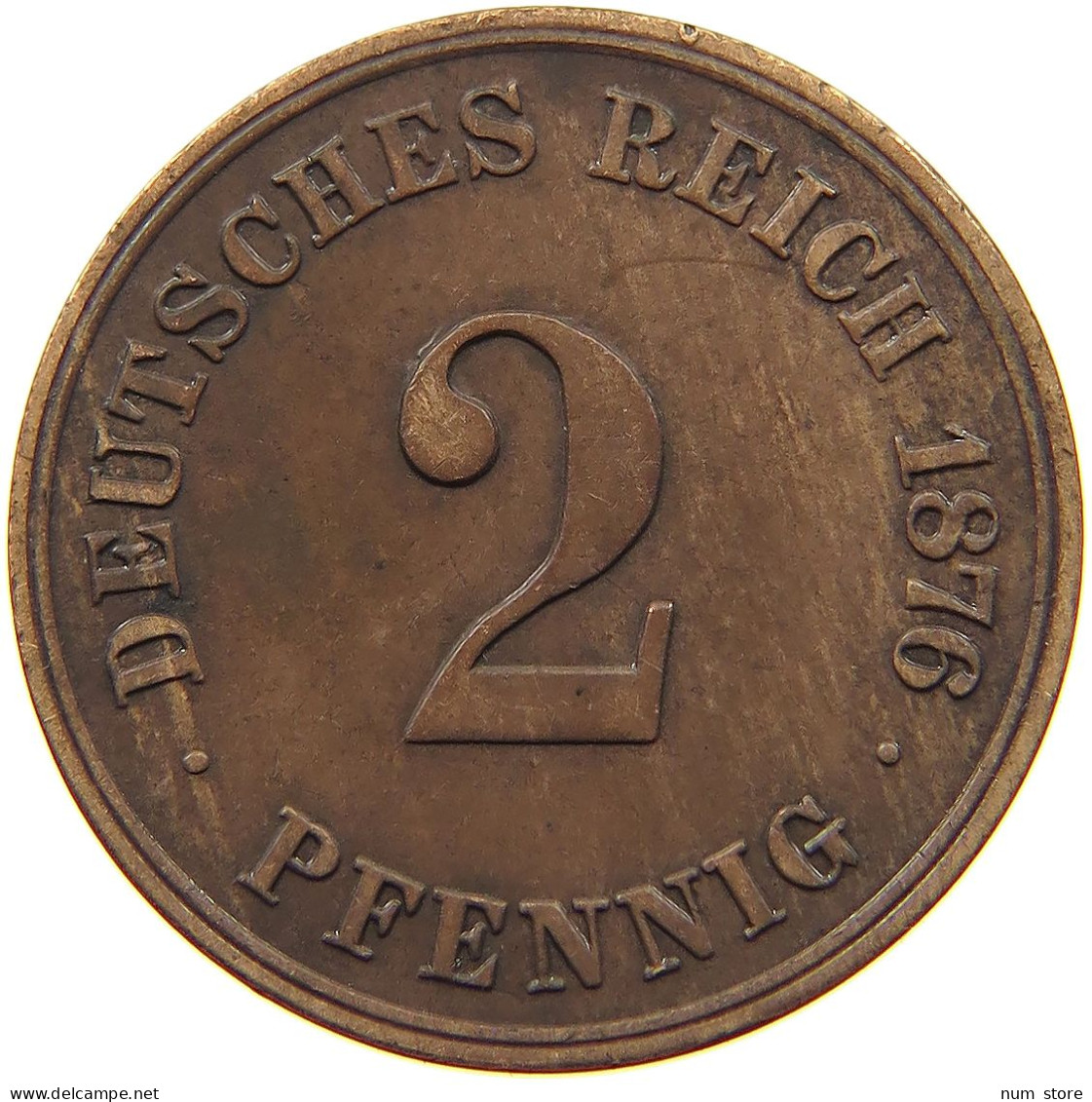 GERMANY EMPIRE 2 PFENNIG 1876 C #s036 0773 - 2 Pfennig