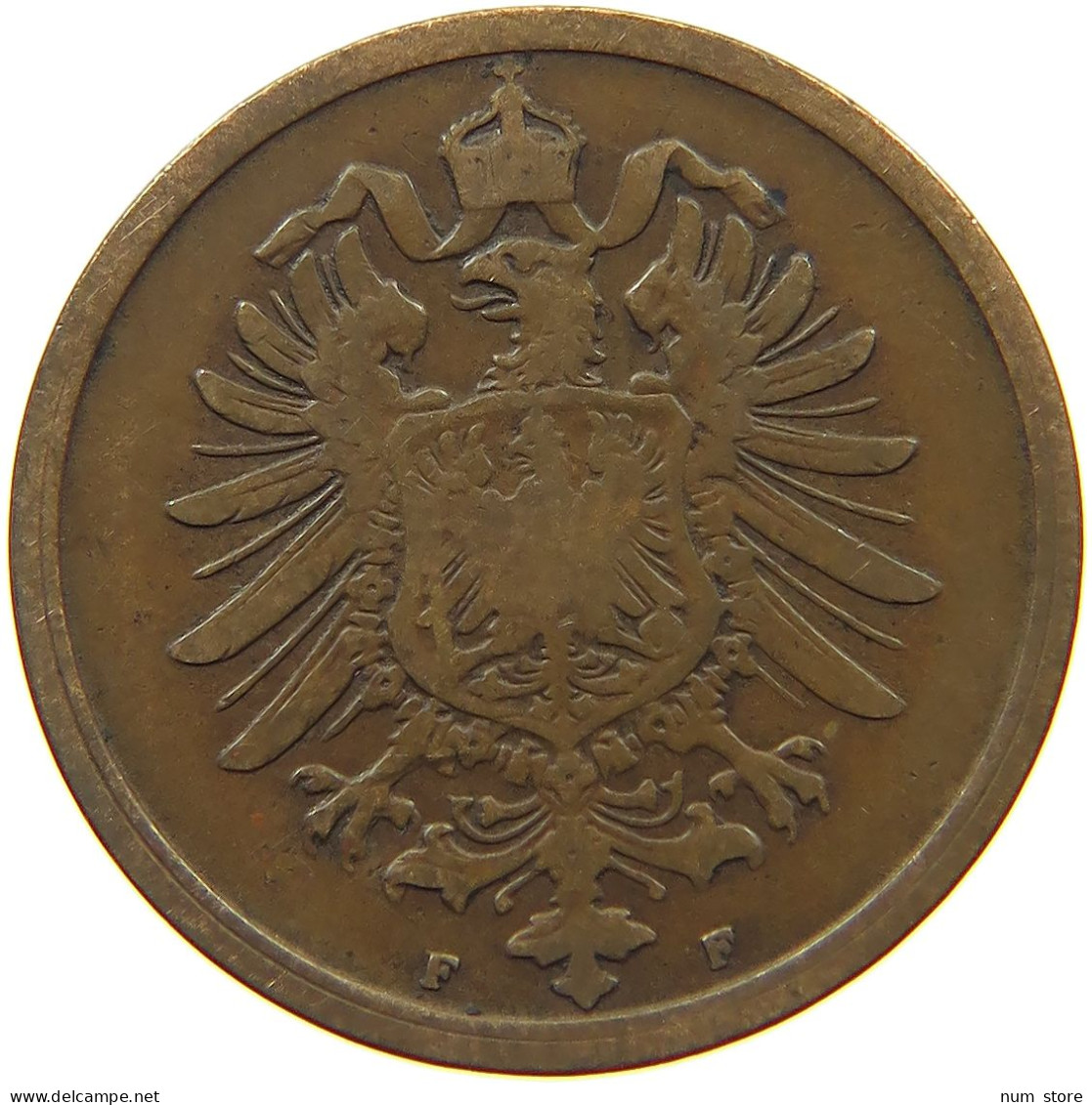 GERMANY EMPIRE 2 PFENNIG 1876 F #s068 0427 - 2 Pfennig