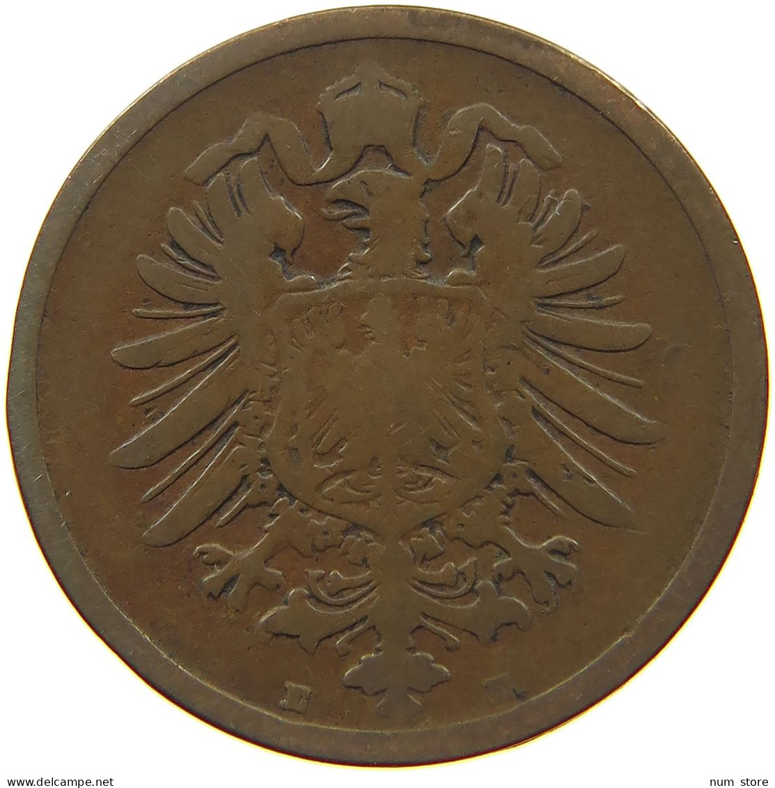 GERMANY EMPIRE 2 PFENNIG 1876 E #s068 0383 - 2 Pfennig