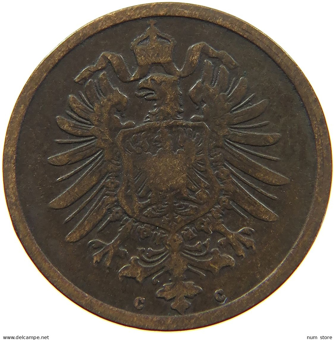 GERMANY EMPIRE 2 PFENNIG 1876 C #s012 0293 - 2 Pfennig