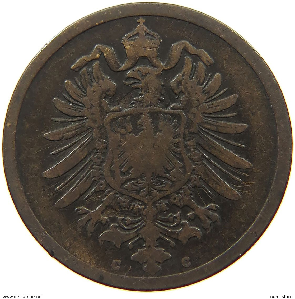 GERMANY EMPIRE 2 PFENNIG 1876 C #s078 0755 - 2 Pfennig
