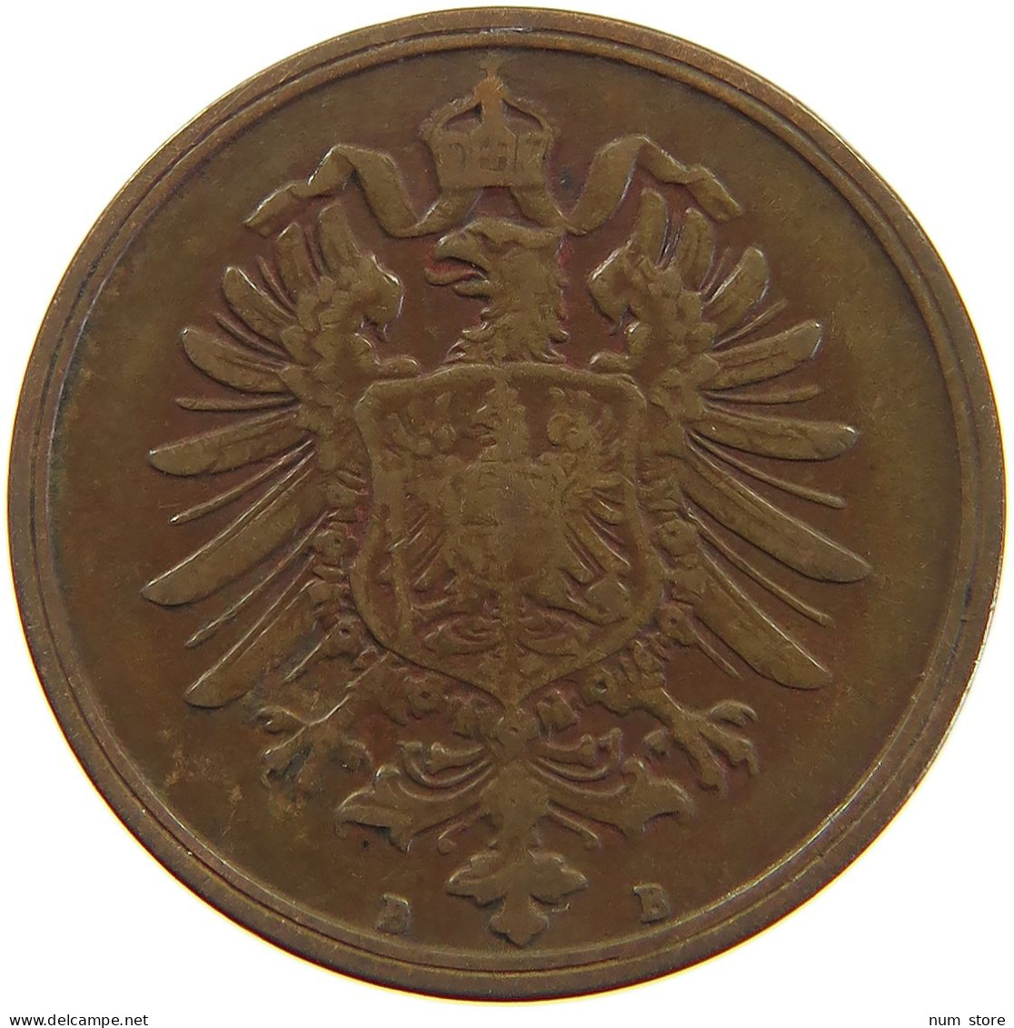 GERMANY EMPIRE 2 PFENNIG 1876 B #a066 0715 - 2 Pfennig