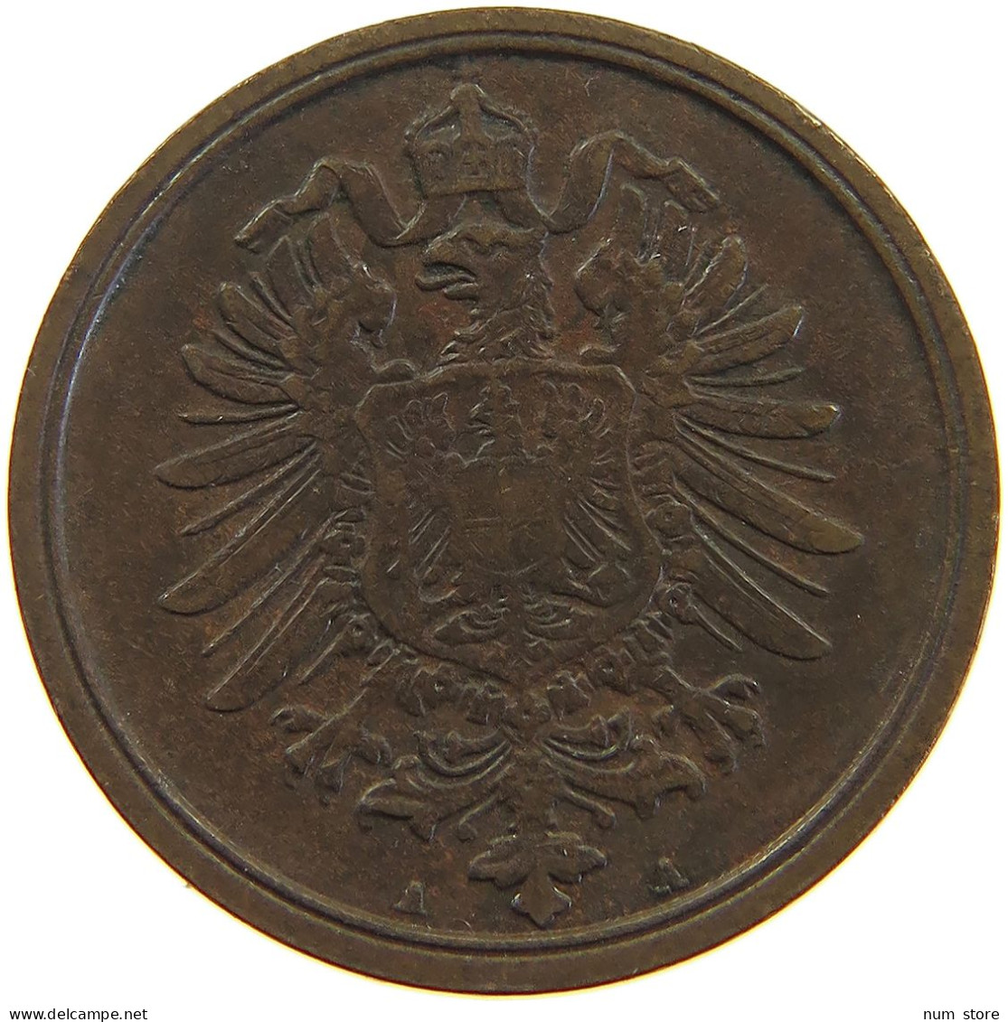 GERMANY EMPIRE 2 PFENNIG 1876 A #a066 0725 - 2 Pfennig