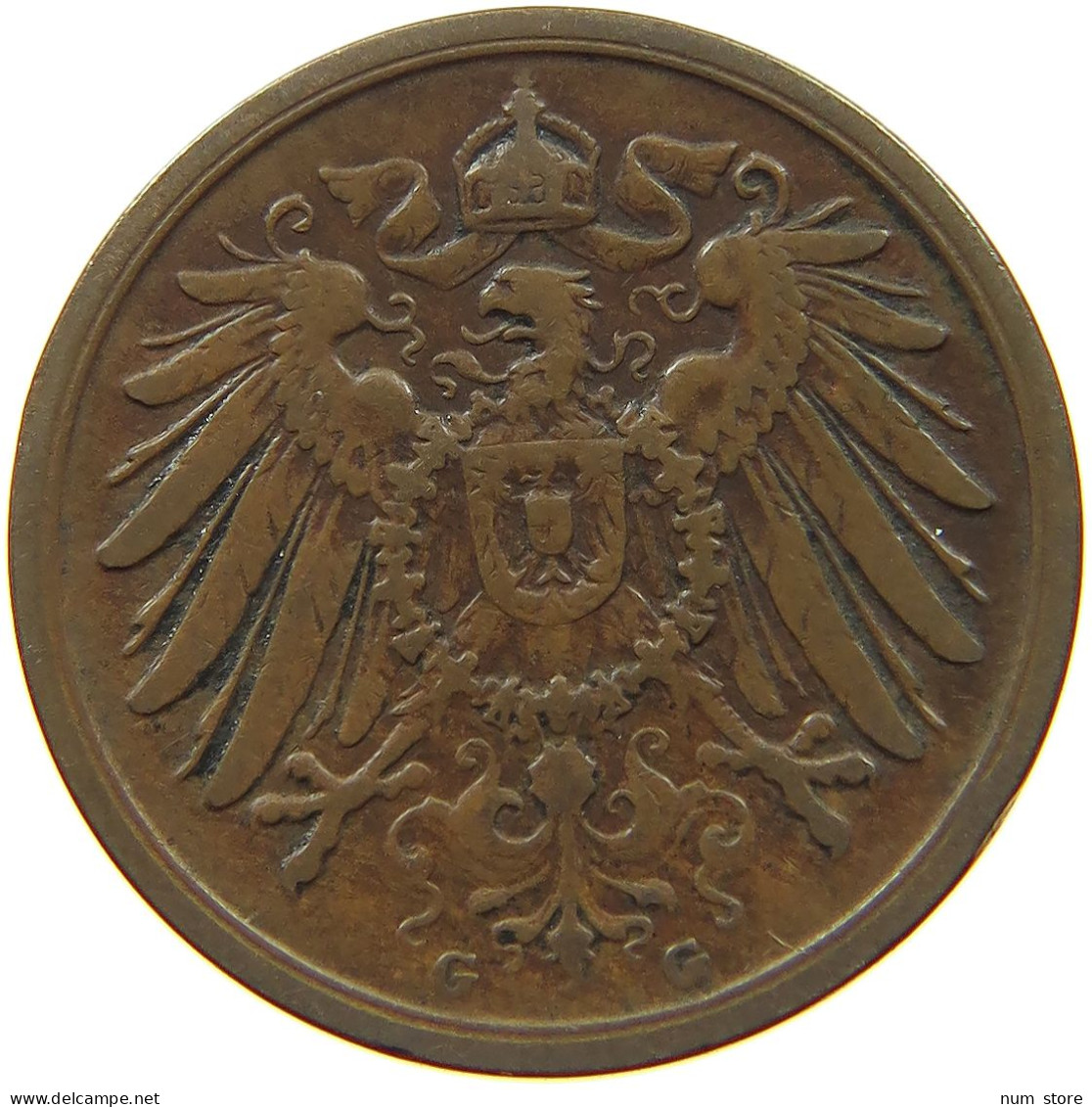 GERMANY EMPIRE 2 PFENNIG 1908 G #s068 0351 - 2 Pfennig