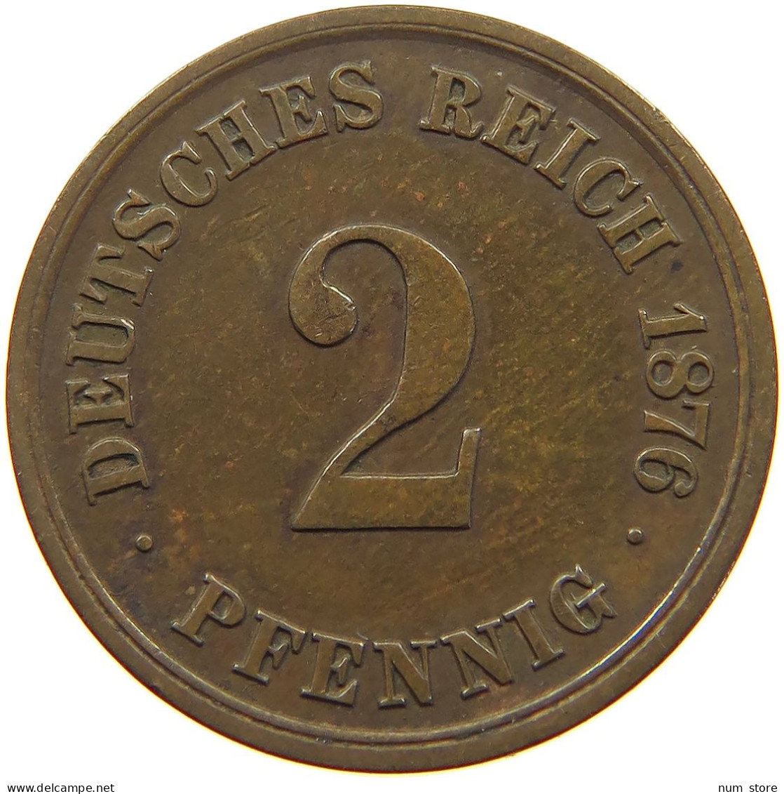 GERMANY EMPIRE 2 PFENNIG 1876 A #a013 0609 - 2 Pfennig