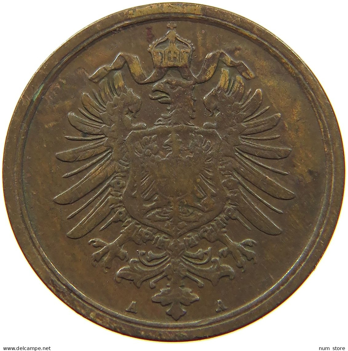 GERMANY EMPIRE 2 PFENNIG 1876 A #a013 0609 - 2 Pfennig