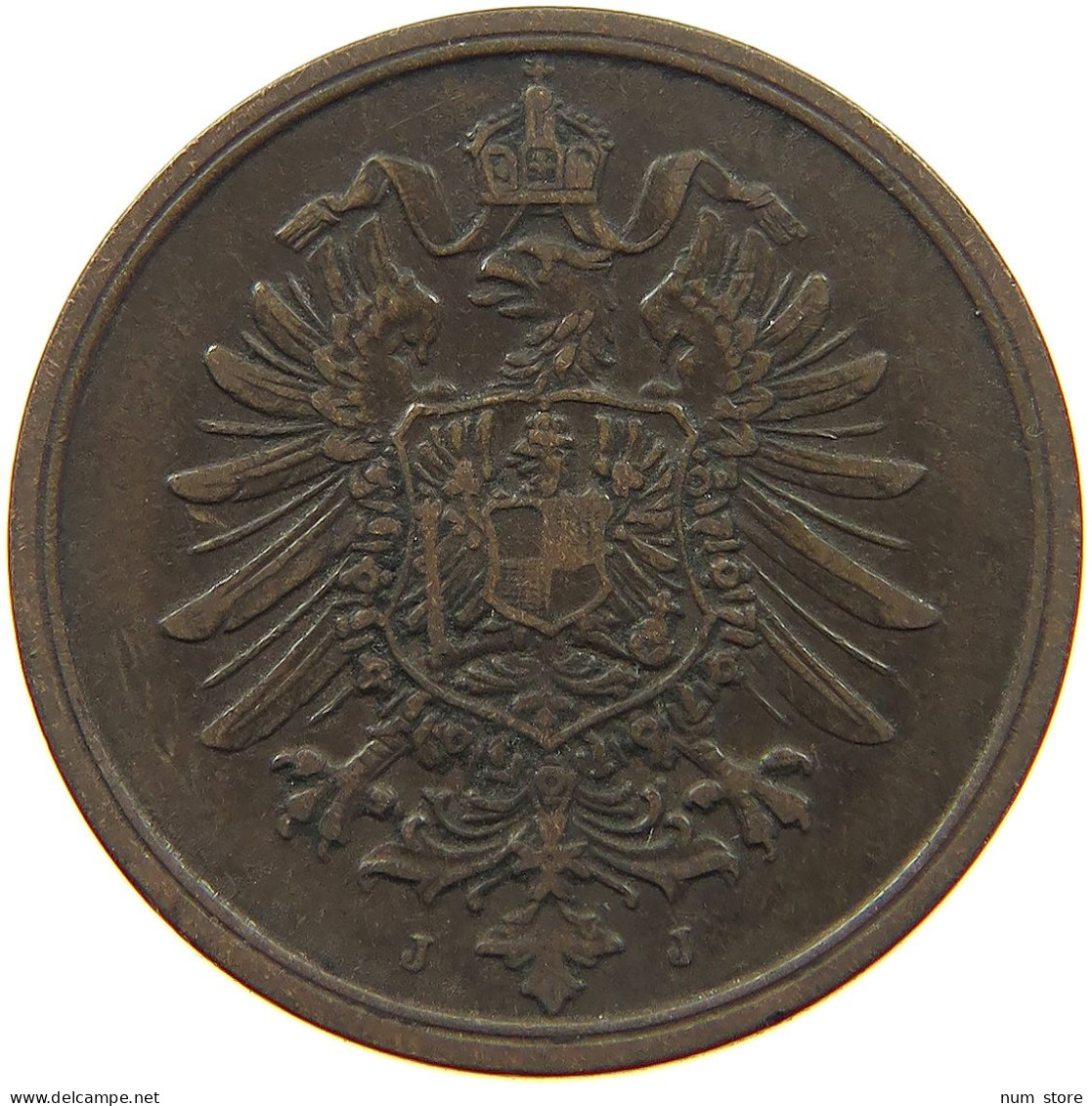 GERMANY EMPIRE 2 PFENNIG 1875 J #a013 0475 - 2 Pfennig