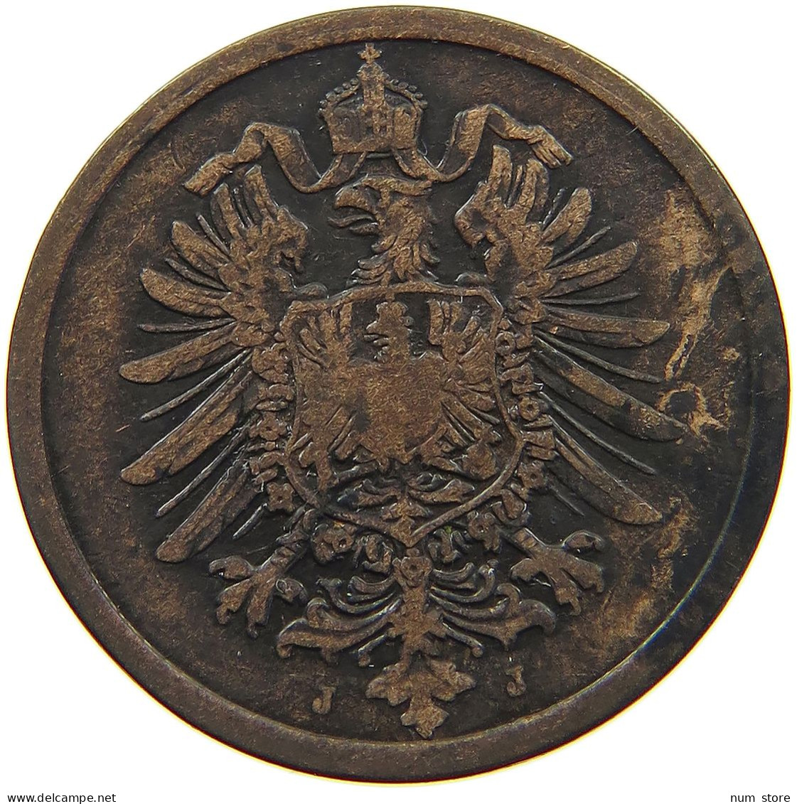 GERMANY EMPIRE 2 PFENNIG 1875 J #a006 0707 - 2 Pfennig